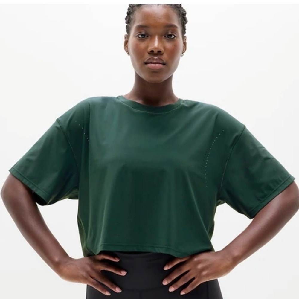 NWT Athleta Ultimate Laser Crop Top - Pine (green) XS